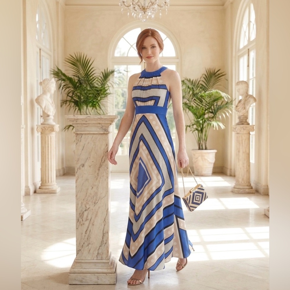 Eliza J. Women Hter Maxi Dress Size Petite 6P Formal Party Wedding Colorful